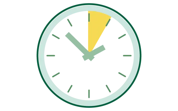 Eine Illustration zeigt eine Uhr.