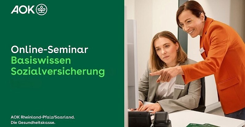 Titelfolie der Präsentation zum Online-Seminar "Basiswissen Sozialversicherung"