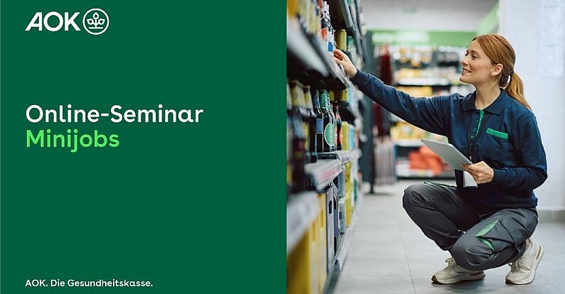 Titelfolie der Präsentation zum Online-Seminar "Minijobs"