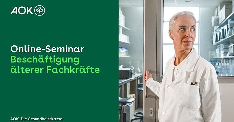 Titelfolie der Präsentation zum Online-Seminar "Beschäftigung älterer Fachkräfte"