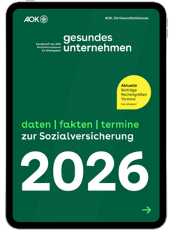 gesundes unternehmen – daten | fakten | termine zur Sozialversicherung 2026: Magazincover
