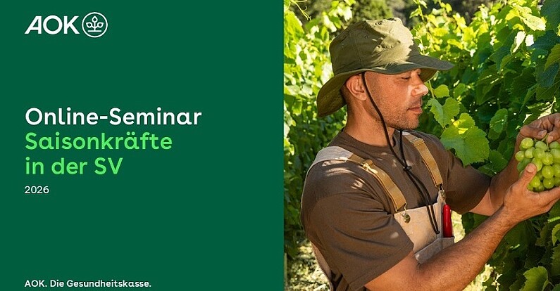 Titelfolie der Präsentation zum Online-Seminar "Saisonkräfte"