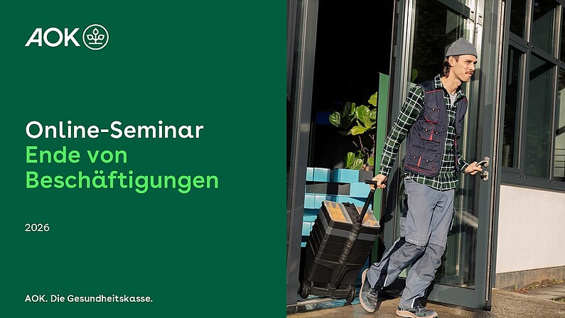 Titelfolie der Präsentation zum Online-Seminar "Ende von Beschäftigungen"
