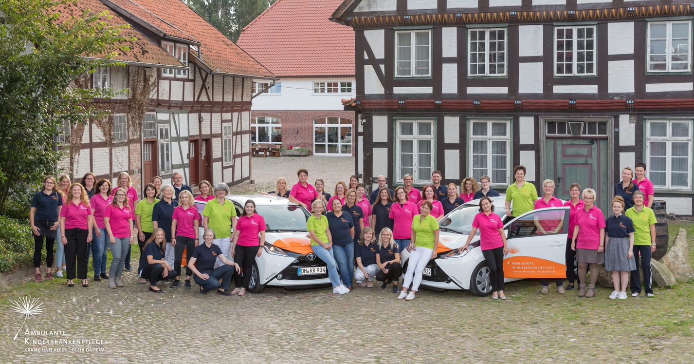 Das Team von Krank und Klein Teambild mit allen Mitarbeiterinnen und Mitarbeitern