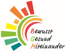 Bewusst – gesund – miteinander – so macht Arbeit Spaß. „Bewusst – gesund – miteinander“ das steht auf der bunten Sonne, die das BGM-Logo der Ambulanten Kinderkrankenpflege schmückt – ein fröhliches Motiv, das zeigt, wie engagiert die Beschäftigten sich für gesunde Arbeitsbedingungen einsetzen.