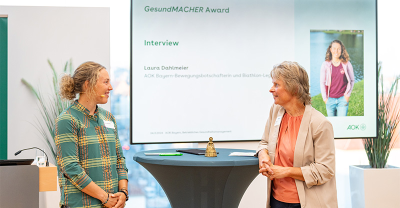 Junge Beschäftigte in einer gesunden Arbeitswelt: Laura Dahlmeier spricht mit Sandra Böhm Junge Beschäftigte in einer gesunden Arbeitswelt: Laura Dahlmeier spricht mit Sandra Böhm