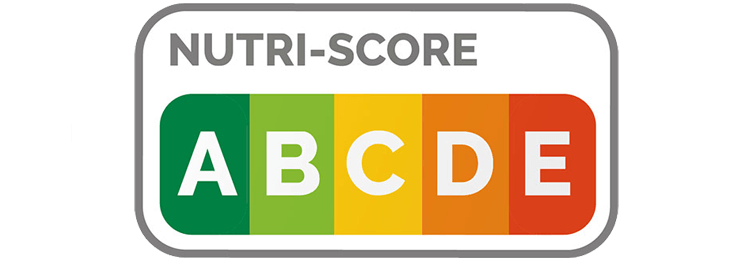 Ein farbiges Nutri-Score-Logo mit Buchstaben von A bis E wie es jetzt auf Lebensmitteln abgebildet ist.