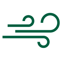 Es ist ein Icon abgebildet, dass Wind visualisiert.