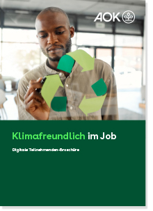 Cover der Broschüre „Klimafreundlich im Job“