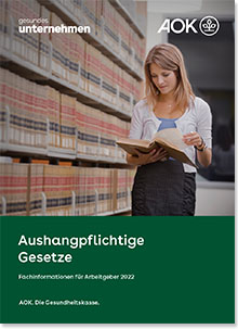 Cover der Broschüre Aushangpflichtige Gesetze