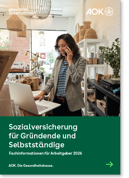 Cover gesundes unternehmen – Fachinformationen für Arbeitgeber 2026 – Sozialversicherung für Gründende und Selbstständige