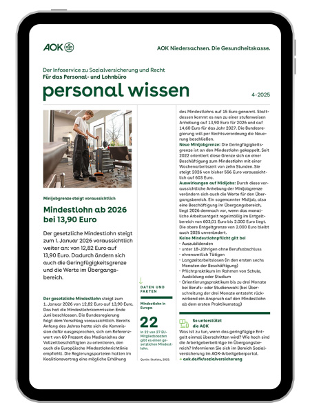 gesundes unternehmen – personal wissen 4-2025: Magazinseite mit kleinem Bild zeigt einen Friseur, der seinen Salon reinigt gesundes unternehmen – personal wissen 4-2025: Magazinseite mit kleinem Bild zeigt einen Friseur, der seinen Salon reinigt