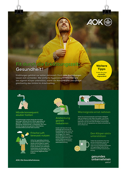 BGF-Poster 04/2026: Mann mit gelber Regenjacke im Park