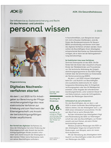 gesundes unternehmen – personal wissen 2-2025: Magazinseite mit kleinem Artikelbild zeigt Mutter mit zwei kleinen Kindern gesundes unternehmen – personal wissen 2-2025: Magazinseite mit kleinem Artikelbild zeigt Mutter mit zwei kleinen Kindern