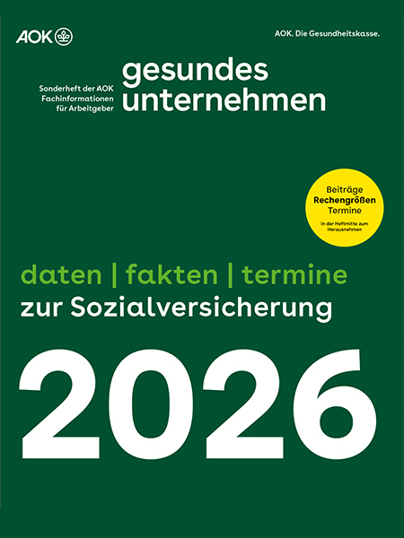 gesundes unternehmen – daten | fakten | termine zur Sozialversicherung 2026: Magazincover