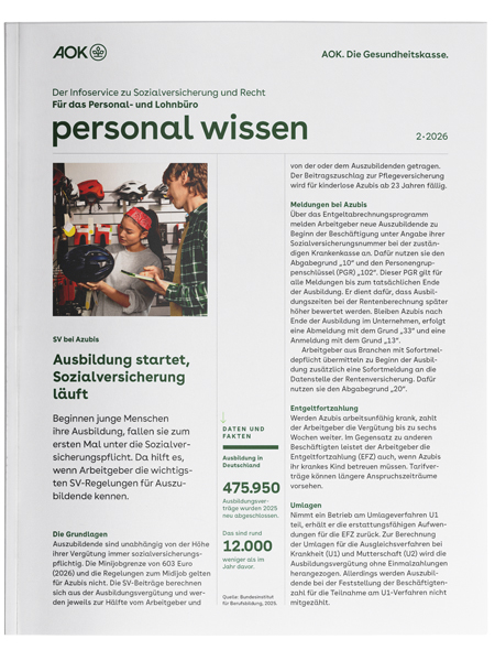 gesundes unternehmen – personal wissen 2-2026: Magazinseite mit kleinem Bild zeigt eine Frau und einen Mann im Fahrradladen gesundes unternehmen – personal wissen 2-2026: Magazinseite mit kleinem Bild zeigt eine Frau und einen Mann im Fahrradladen
