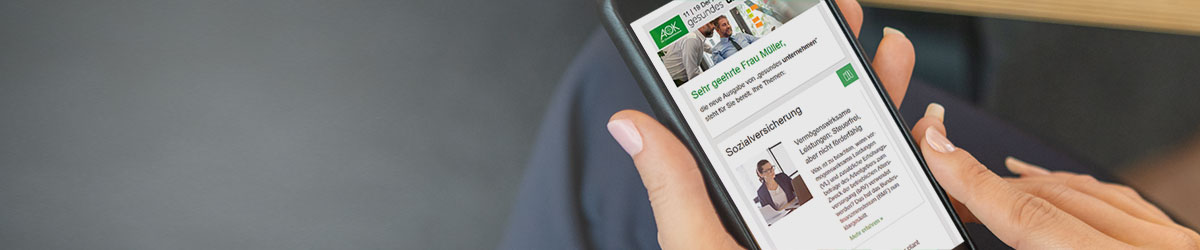 Der Arbeitgeber-Newsletter der AOK Smartphone-Version des Arbeitgeber-Newsletters