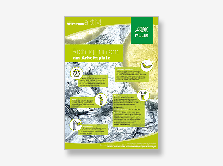 gesundes unternehmen - Poster Richtig trinken am Arbeitsplatz Poster Richtig trinken am Arbeitsplatz mit praktischen Tipps