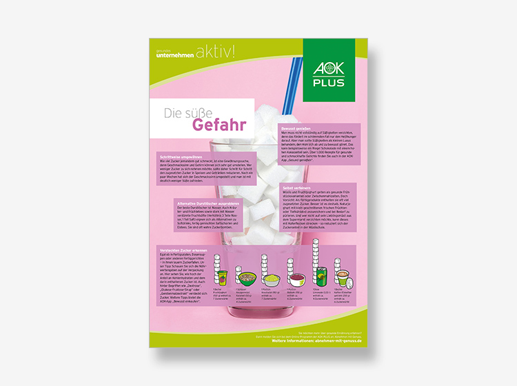 Poster Die süße Gefahr mit Ernährungstipps