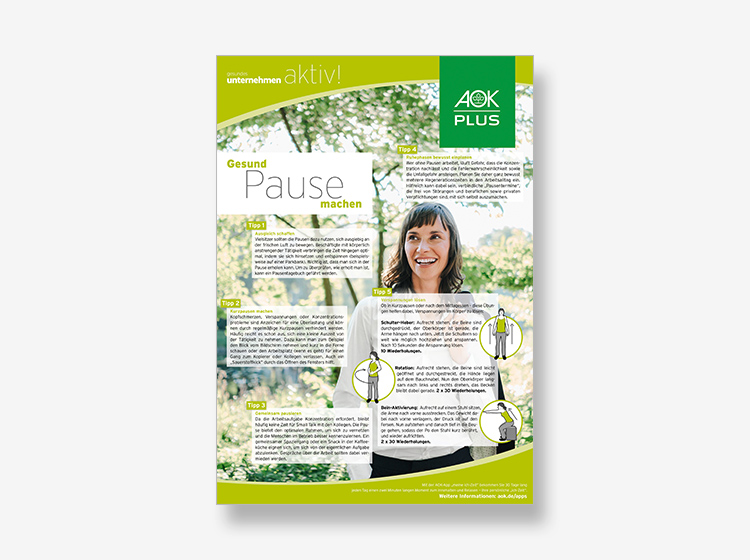 Poster Gesunde Pause mit praktischen Tipps