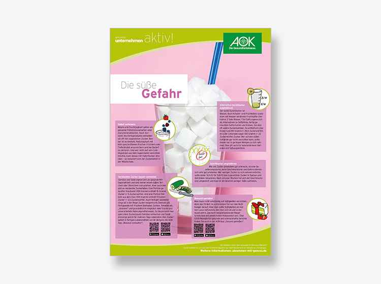 Poster Zucker: Die süße Gefahr mit Ernährungstipps