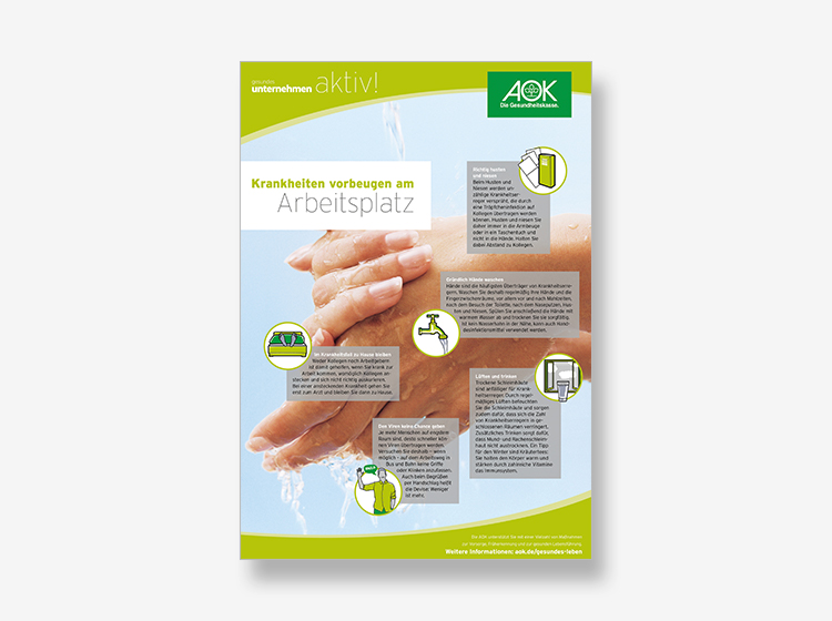 gesundes unternehmen - Poster Krankheiten vorbeugen am Arbeitsplatz Poster Krankheiten vorbeugen am Arbeitsplatz mit Hygienetipps