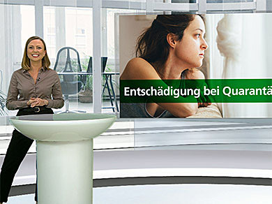 PunktGenau! Entschädigung bei Quarantäne Moderatorin im Studio
