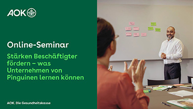 Präsentationsfolie "Online-Seminar als Video: Stärken Beschäftigter fördern"