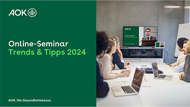 Präsentationsfolie "Online-Seminar: Trends & Tipps 2024"
