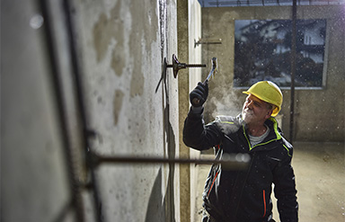 Bauarbeiter auf einer Baustelle