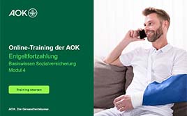 Online-Training der AOK: Entgeltfortzahlung
