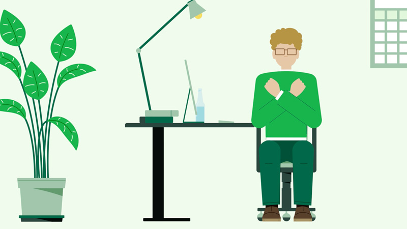 Ausgleichsübungen zur Dehnung Übungen zur Dehnung der Muskulatur für mehr Bewegung im Oberkörper am Bildschirmarbeitsplatz.