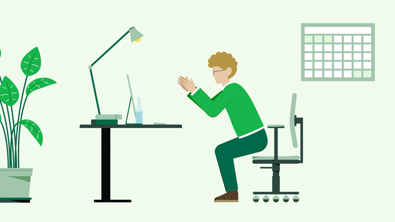 Ausgleichsübungen zur Stärkung der Muskulatur Ausgleichsübungen zur Stärkung der Muskulatur am Bildschirmarbeitsplatz.