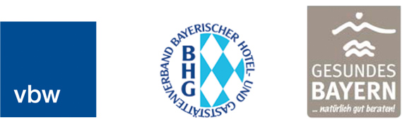 Logos der Kooperationsmitglieder vbw, BHG und Gesundes Bayern