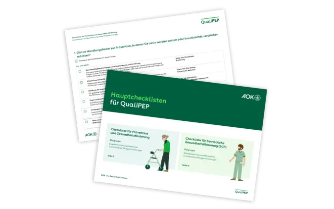 Ansicht von 2 Seiten der Hauptcheckliste