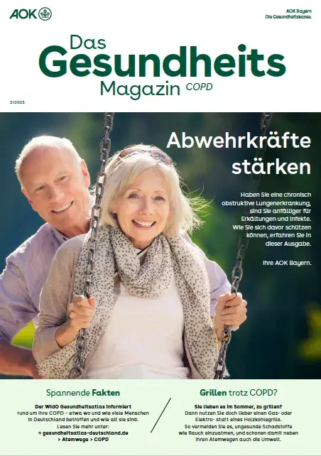 Titelseite AOK-Gesundheitsmagazin COPD – Ausgabe 2/2025