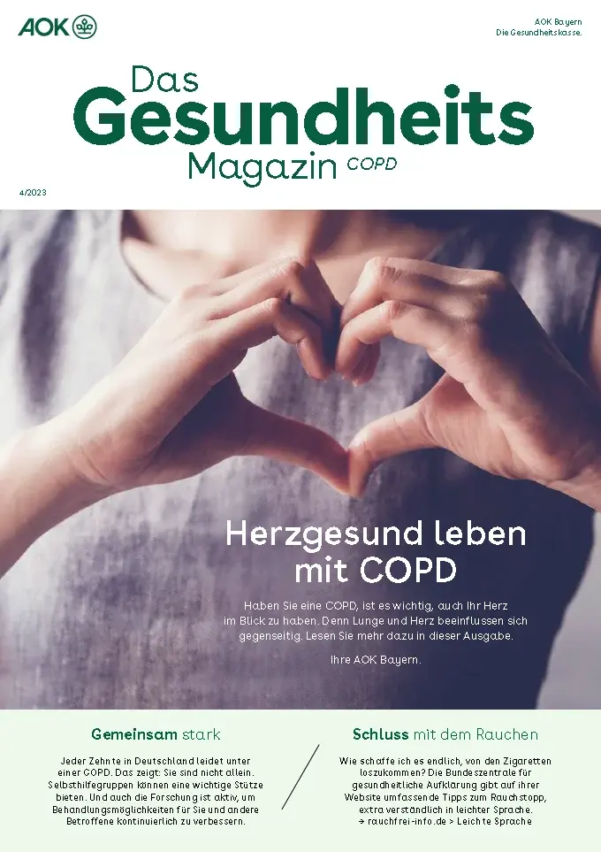 Titelseite AOK-Gesundheitsmagazin COPD 4/2023