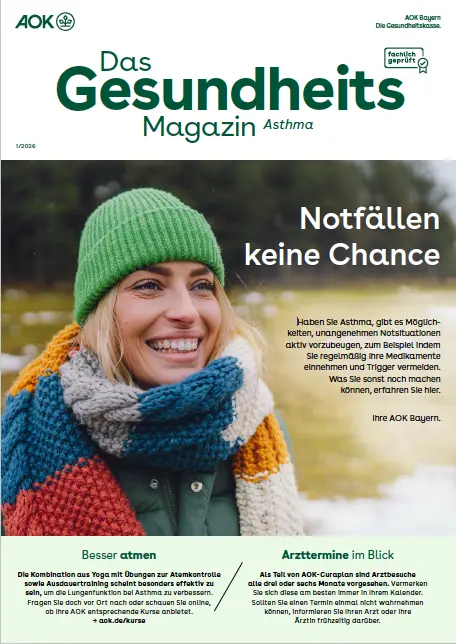 AOK-Gesundheitsmagazin Asthma – Ausgabe 1/2026 Titelbild AOK-Gesundheitsmagazin Asthma – Ausgabe 1/2026