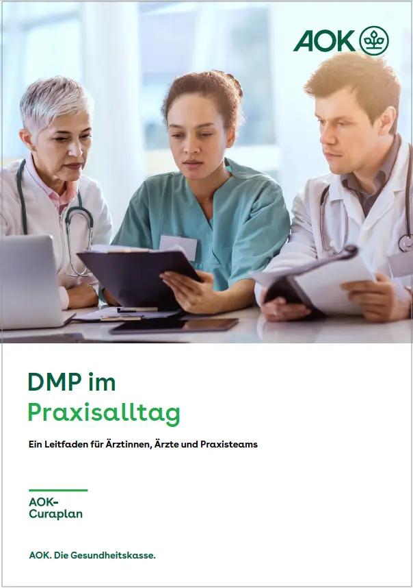 Titelseite des DMP Leitfadens für Ärzte und Praxisteams