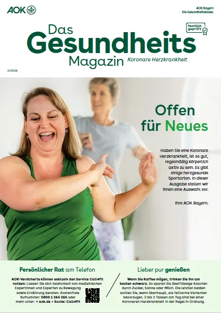 Titelseite AOK-Gesundheitsmagazin KHK – Ausgabe 2/2026