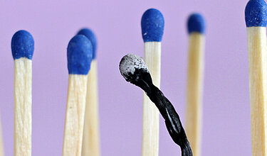 Verbranntes Streichholz: Symbolbild Burnout