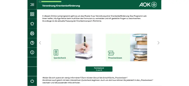 Startseite Quickcheck Krankenbeförderung