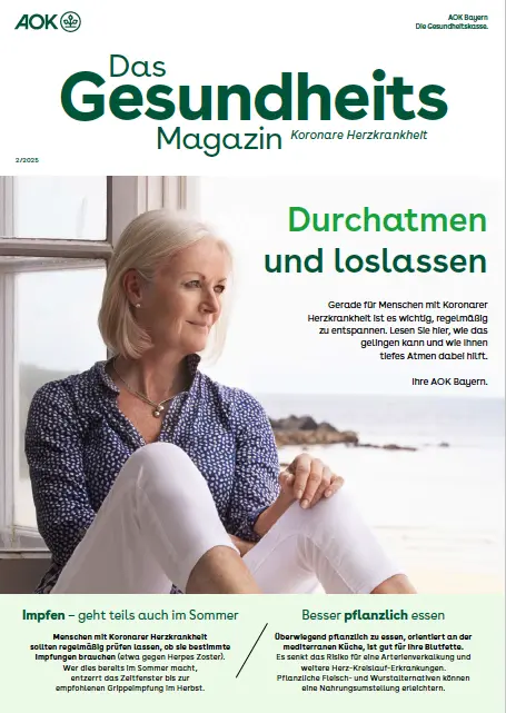 Titelseite AOK-Gesundheitsmagazin KHK – Ausgabe 2/2025