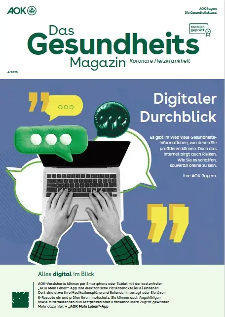 Titelseite AOK-Gesundheitsmagazin KHK – Ausgabe 4/2025