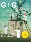 Illustration mit mehreren Personen, die an einer riesigen Pflanze in einem Blumentopf arbeiten, auf dem Titelbild des Magazins G G 4/2026.