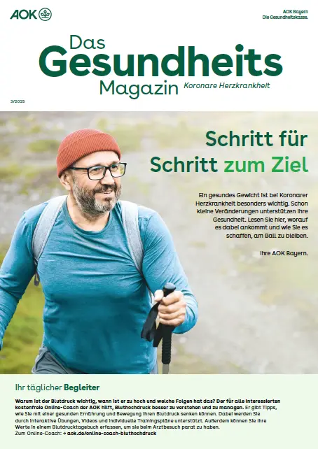 Titelseite AOK-Gesundheitsmagazin KHK – Ausgabe 3/2025
