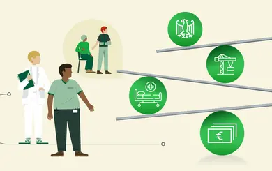 Titelillustration zum Thema Krankenhausfinanzierung