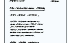 Ein gemalter Brief als Beispiel für eine Bewerbung.