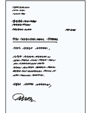 Ein gemalter Brief als Beispiel für eine Bewerbung.