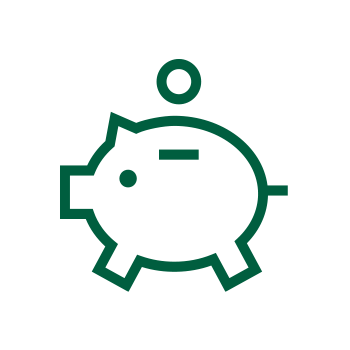 Icon zum Thema Gesundheitsbudget. Sparschwein